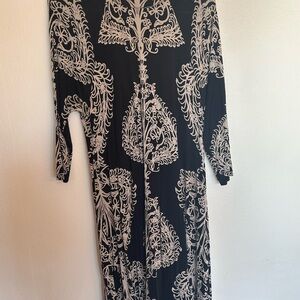 Free People Bohemian Elegant Black and White Patterned Dress